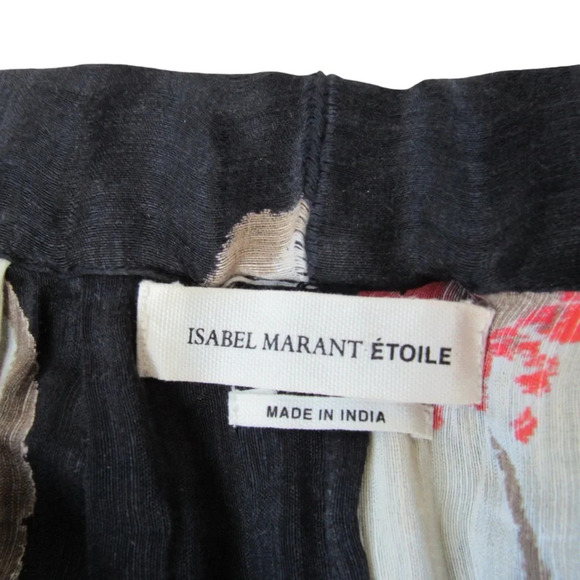 Isabel Marant Etoile Navy Double Layer Poppy Print MIni Skirt Size 40 Large Flaw - Picture 8 of 10